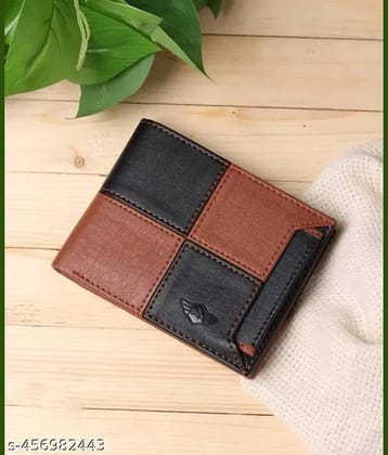 HABIBI PU Colorblock Men's Coin Pouch With 3 Slots For Card ( Multi , Pack of 1 )