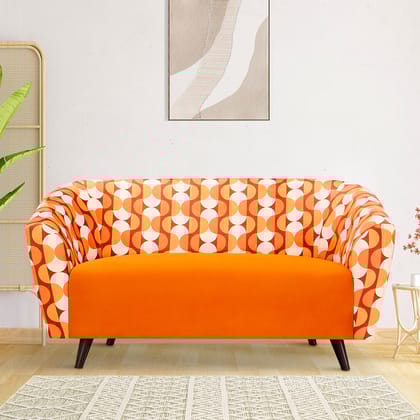 Meadow Tangerine Interlace Loveseat
