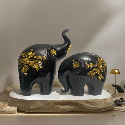 Pair of Beautiful Elephant Showpiece for Home Decor Best Gift for Couples H – 22 cm-Poly Resin