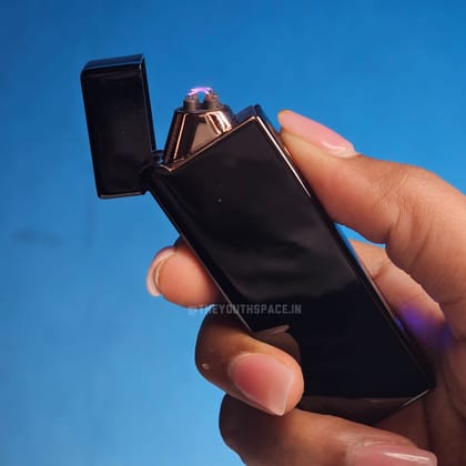 Lumina Double Arc Rechargeable Metallic Lighter-Black