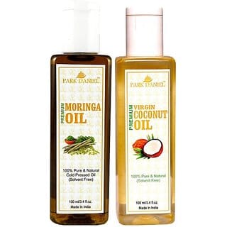 PARK DANIEL Organic Moringa oil and Coconut oil - Natural &amp; Undiluted combo of 2 bottles of 100 ml (200ml) (200 ml)