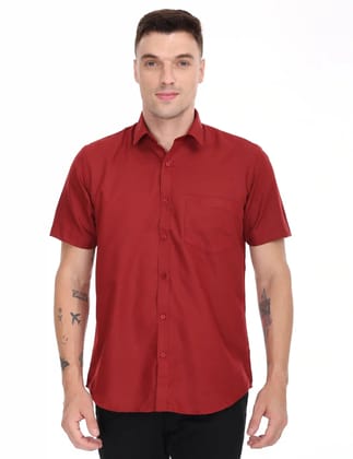 Cool Club Plus Cotton Red colour Shirt Half Sleeve 31006-38