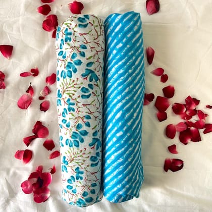 Pure cotton top and bottom set (2.5 mtr top, 2.5 mtr bottom)-As shown in picture / 2.5 mtr each / Pure cotton