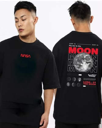 Oversized T shirt mens oversized cotton t-shirt - Moon Nasa-S