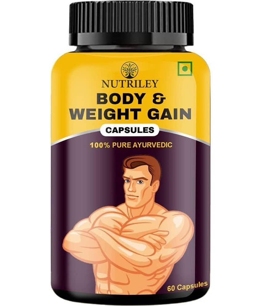 Nutriley Mass Gain Capsule, Ayurvedic Weight Gain Tablets|Mass Gainer Capsule, 60 Caps