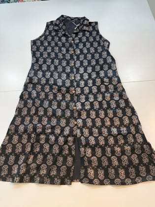 Modal silk kurti with Ajrakh print