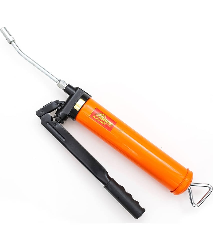 GLOBUS STEEL HEAVY DUTY GREASE GUN 15 OZ WITH FIX SPOUT.