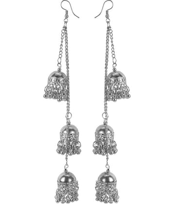 Samridhi DC Silver Jhumki Earrings ( Pack of 1 )