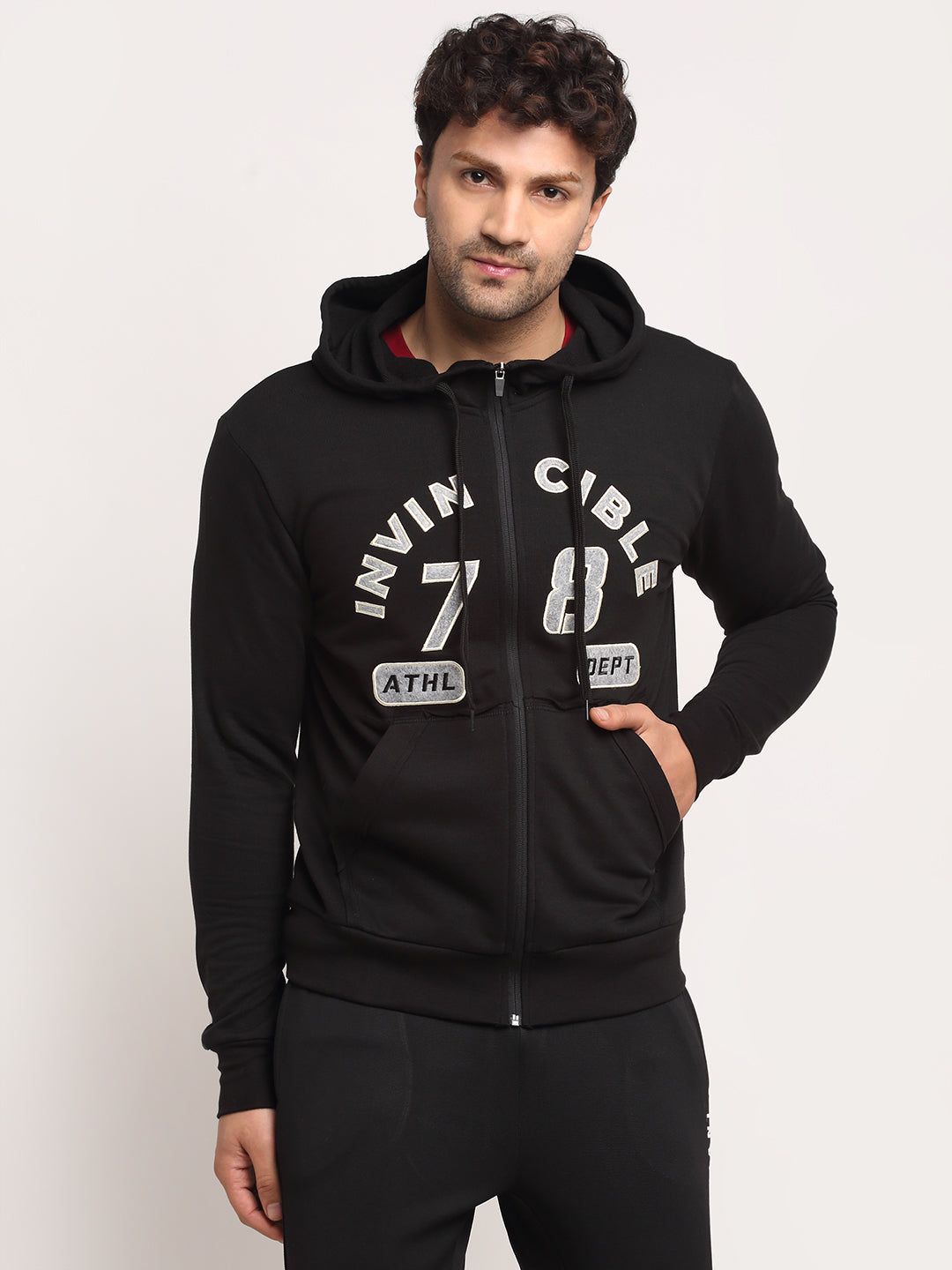 Invincible Men's Authentic Full Zip Hoody-Black / S