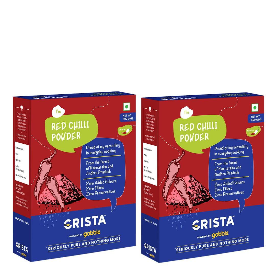 CRISTA Reshampatti Chilli Powder Combo,  500 gm Each - Pack of 2