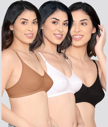 Kalyani Pack of 3 Cotton Non Padded Women's Everyday Bra ( Multicolor ) WAMIKA