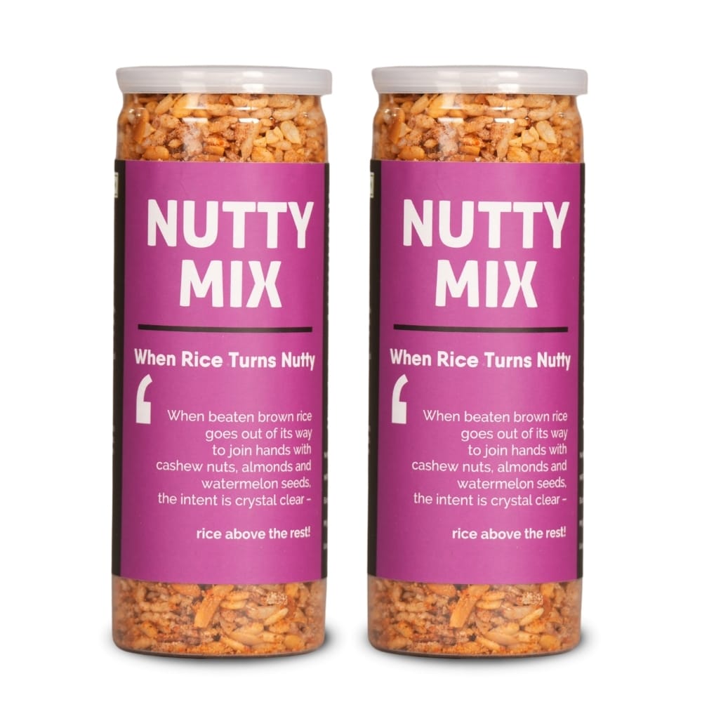 Omay Foods Nutty Mix with Dry Fruits, 120 gm Jar (Pack of 2) - Trail Mix