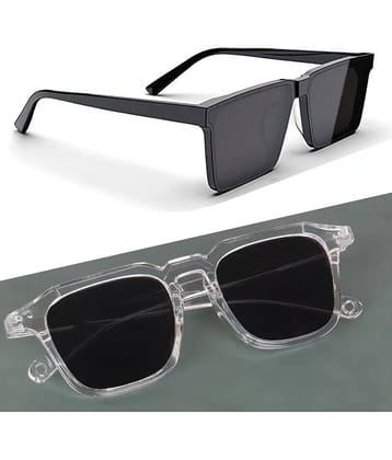 Elligator Multicolor Rectangular Sunglasses ( Pack of 2 )