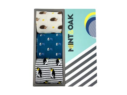 Safari Steps Set-of-3 Crew Socks for Men