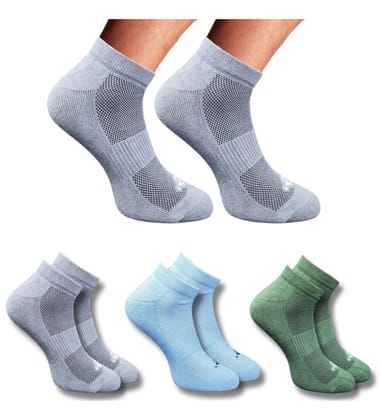 3-Pair Set Unisex Casual Cotton Printed Low Cut Socks (Multicolor)