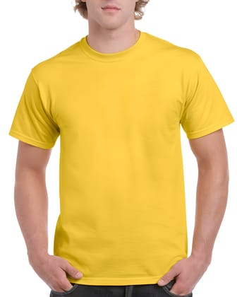 Yellow Regular Fit Premium Cotton T shirt-S