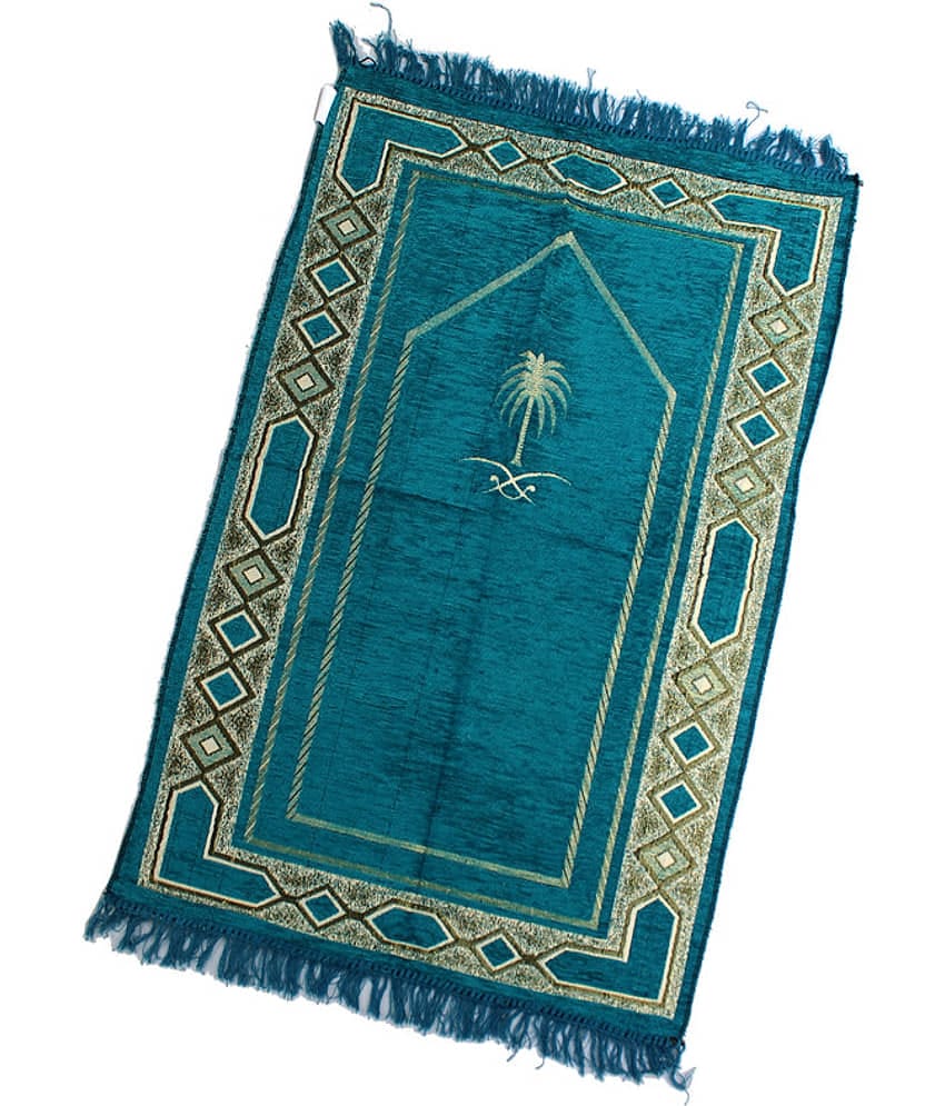 ADIRNY Blue Single Cotton Prayer Mat ( 110 X 70 cm )