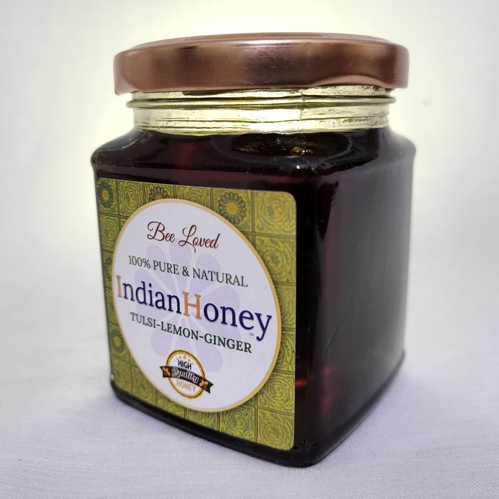 IndianHoney Tulsi Lemon Ginger Natural Honey A Perfect Fusion Of Bold Flavours And Nature Sweetness