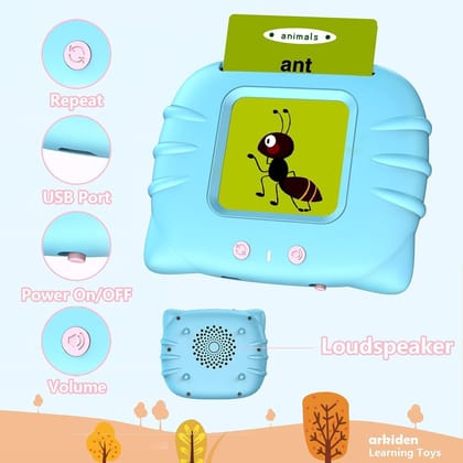 Toys Rechargeable Educational Learning Talking Flash Cards for 2 Year Old Kids Boys Girls Baby Montessori Toys