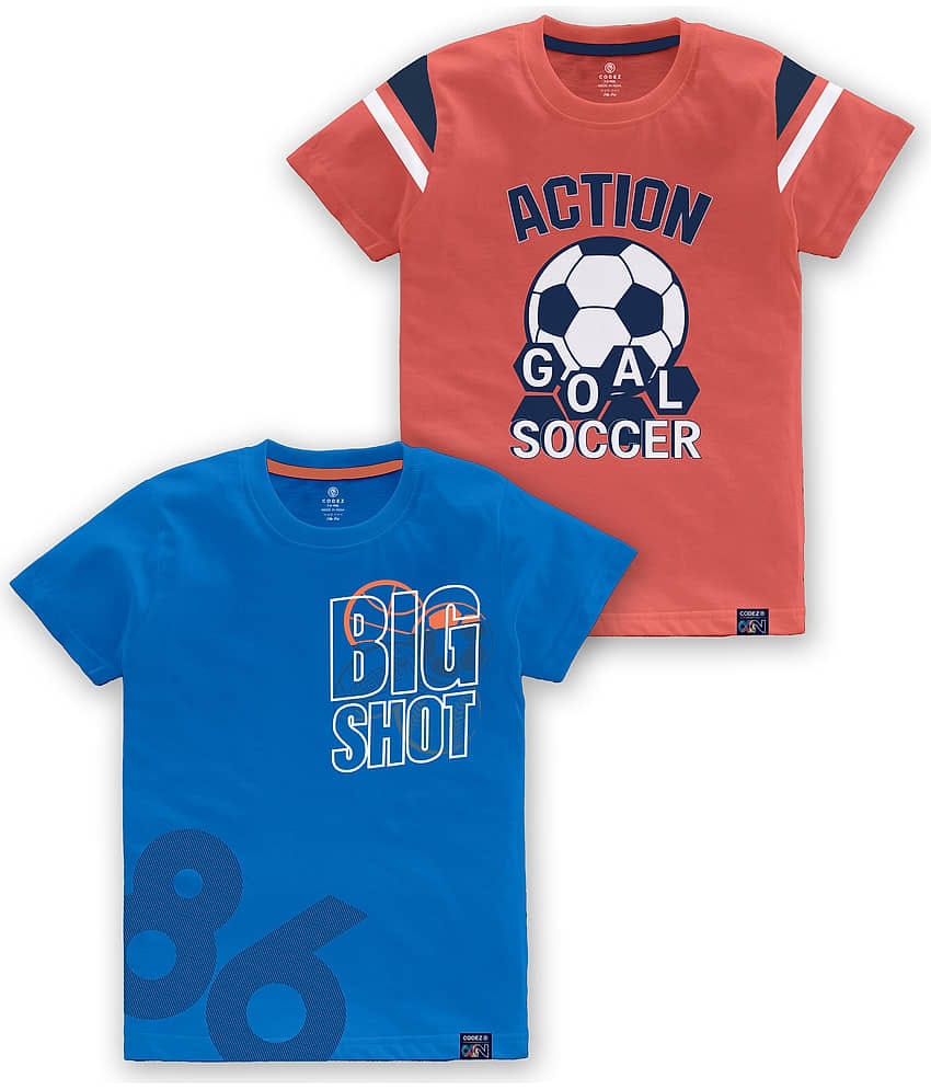 CODEZ Pack of 1 Boys Cotton Blend T-Shirt ( Multi Color )