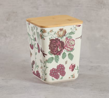 India Circus Grey Floral Galore Small Bamboo Jar India Circus Grey Floral Galore Small Bamboo Jar