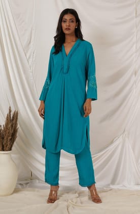Turquoise Tunic Coord Set Of 2-XL