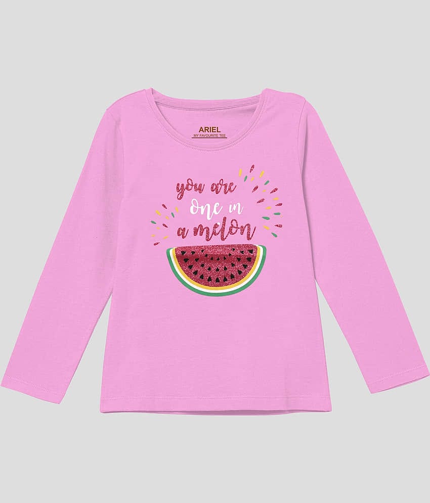 Ariel Pack of 1 Girls Cotton Top ( Pink )