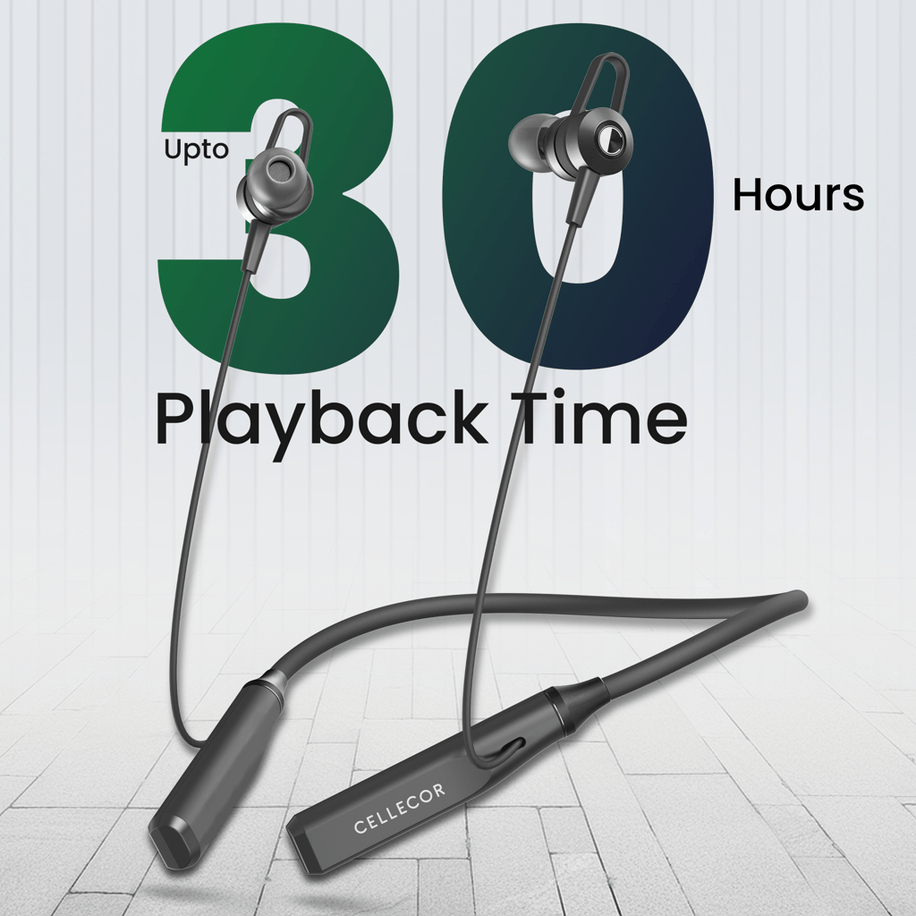 Cellecor BT-4 Wireless Waterproof Neckband with 25 Hrs playtime Headphone Bluetooth - Black