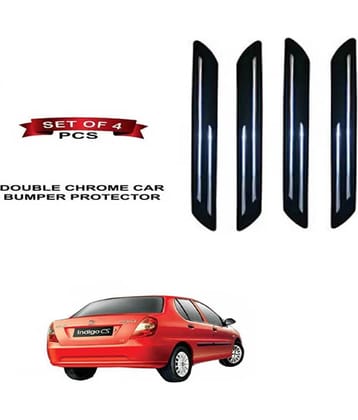 RONISH Rubber Car Bumper Protector Guard (Double Chrome) For Tata Indigo CS
