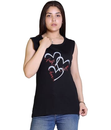 Ogarti Women Cotton Blend Printed Regular Fit Round Neck T-Shirt ( Charcoal )