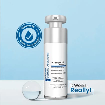FCL C Scape 25 Serum with 25% Vitamin C Serum – Brightens Skin, Fades Dark Spots & Boosts Collagen-30ML