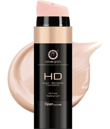 COLORS QUEEN HD Super Blendable Oil Free Water Proof Foundation 30g, Beige (Shade - 02)