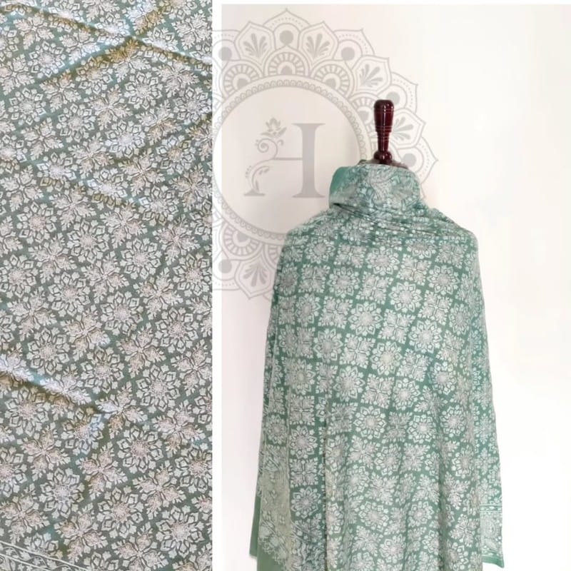 Turquoise Pashmina Shawl – Handwoven with Fine Needlework Embroidery | Heritage Artisan Wrap by Heritage Design Inc