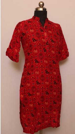 High Quality Cotton Collar Kurti With Sleeves