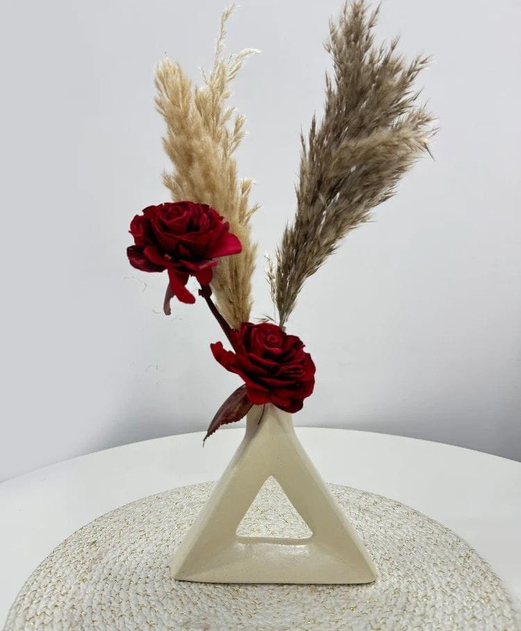 Elegant White Ceramic Celestial Symphony Vase for Home Decor