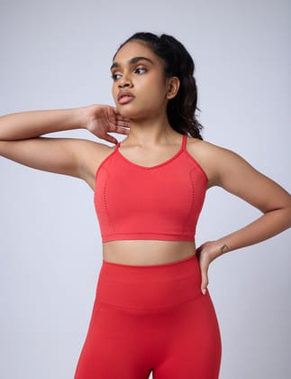 Elevate Strappy Bra-FLAME / S