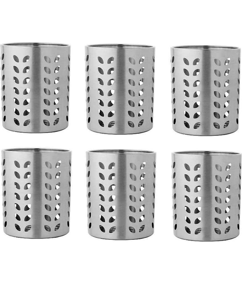 Dynore 6 Pcs Stainless Steel Silver Cutlery Holder