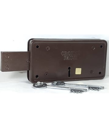 CRONEX (Fauji) Side Shutter/Gate Lock with 2 Keys 3 Turn Throw with 8 Lever Combination Lock Powder Coated Finish (Brown)