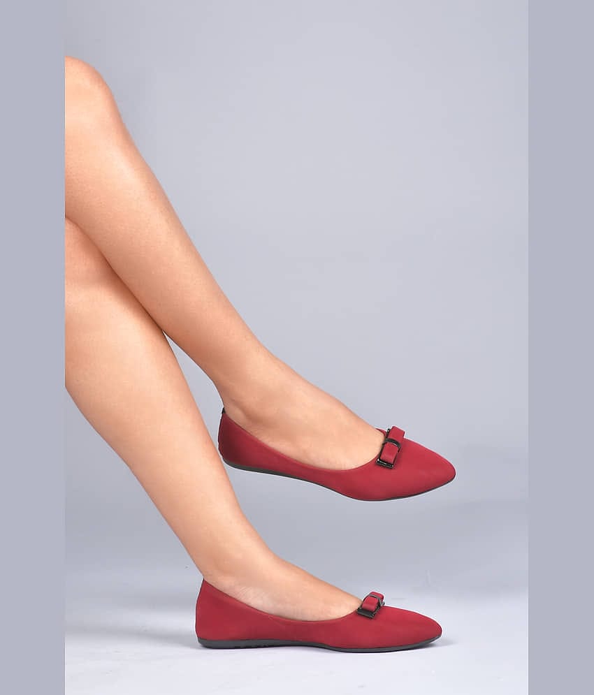 JM Looks Maroon Women's Casual Ballerinas