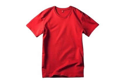 Vibrant Red Crew Neck T-Shirt - Lightweight Casual Wear for Men, Women, and Teens