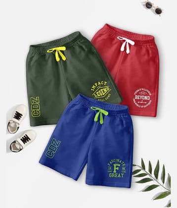CODEZ Pack of 3 Cotton Blend Shorts For Boys ( Multicolor )