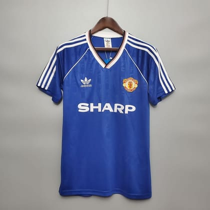 Manchester United 1988-90 Third Blue Retro Jersey-S