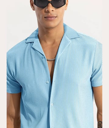 Eyebogler Polyester Regular Fit Popcorn Textured Half Sleeves Men's Casual Shirt - Green ( Pack of 1 )