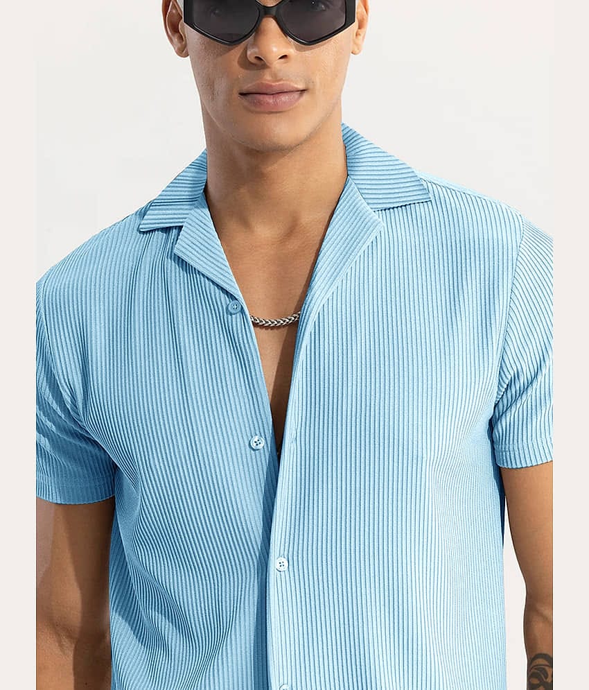 Eyebogler Polyester Regular Fit Popcorn Textured Half Sleeves Men's Casual Shirt - Green ( Pack of 1 )