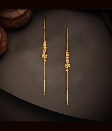 Drashti Collection Golden Threader Earrings ( Pack of 1 )