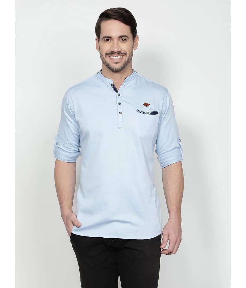 Kuons Avenue - Blue Cotton Men's Regular Kurta ( Pack of 1 )