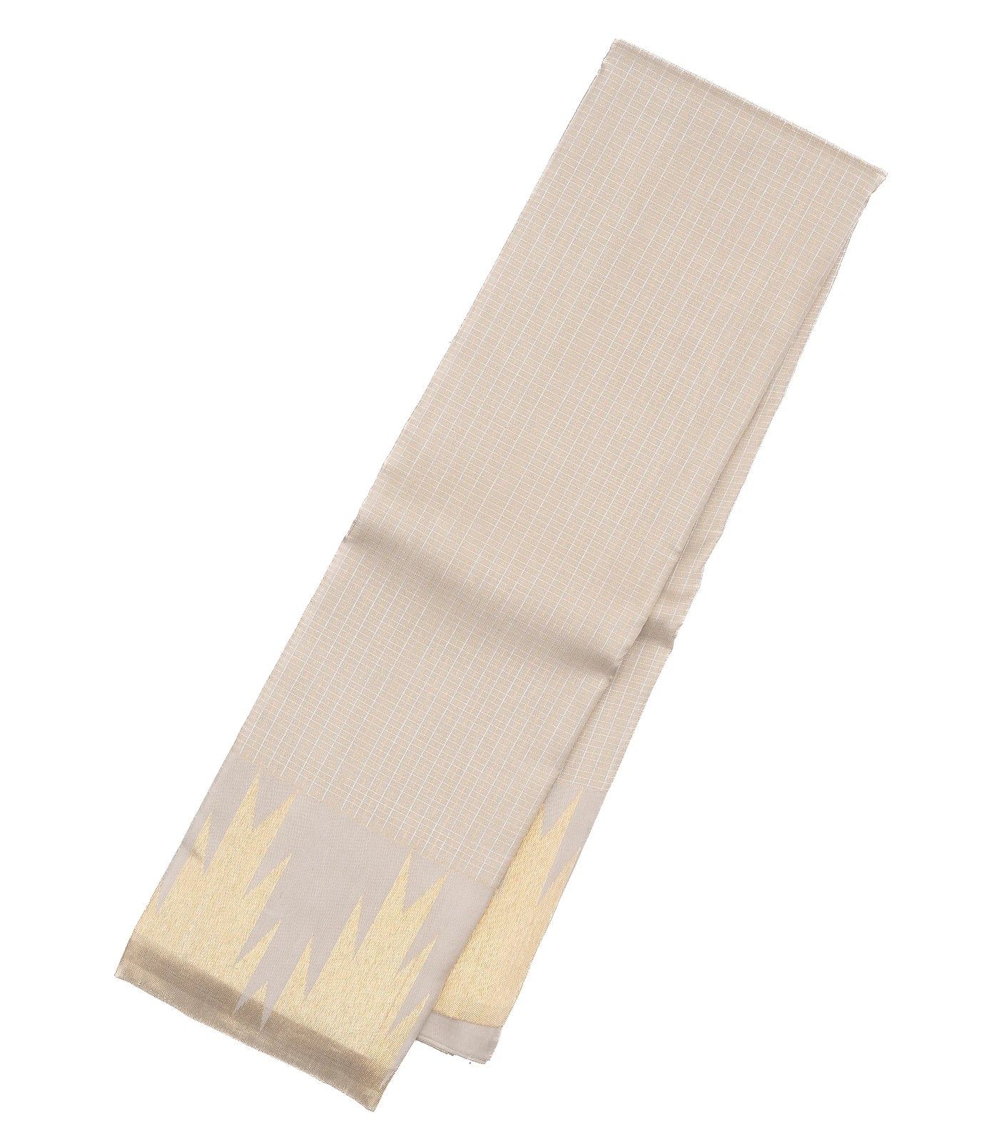 Taupe Handloom Kanchipuram Silk Saree With Zari Checks-Taupe