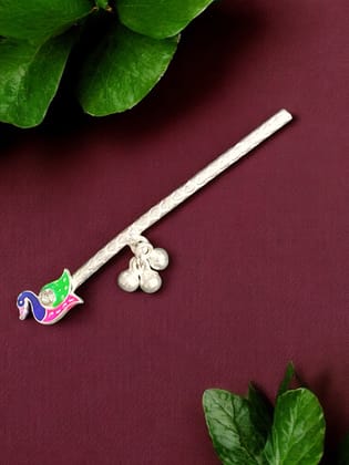 Pure Silver Handmade Peacock Tiny Flute