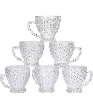 Somil Glass Tea Cup, Transparent, Pack Of 6, 130 ml
