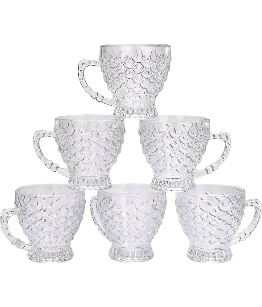 Somil Glass Tea Cup, Transparent, Pack Of 6, 130 ml